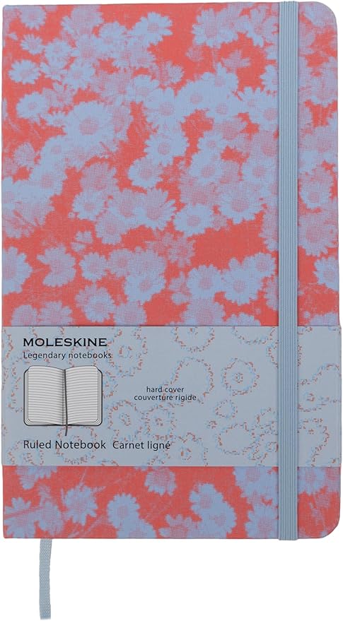 Moleskine Custom Edition Notebook, Hard Cover, Ruled, Large (5" x 8.25"), Soft Lavendar/Red, 240 Pages