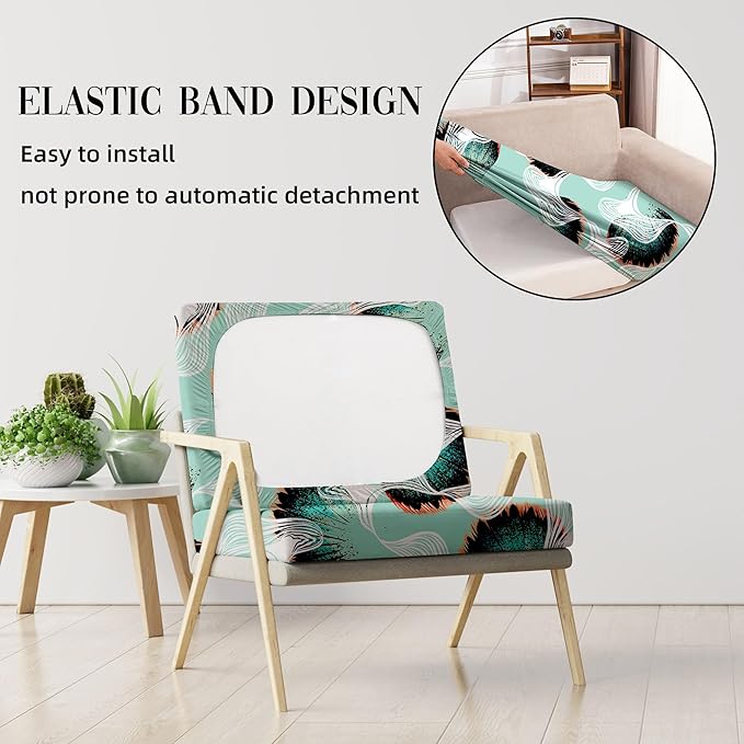 8Pcs Stretch Patio Cushion Covers Outdoor Cushion Cover, Jacquard Stretch Cushion Covers, Cover Replacement, Outdoor Sofa Covers, Washable Furniture Couch Cushion Cover (Ripple)