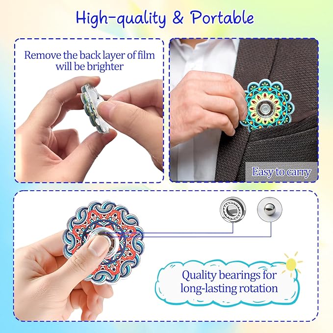 40pcs Funny Mini Fidget Spinners Fidget Toys Bulk,Return Gifts Party Favors Supplies Goodie Bags Stuffers for Kids Adults, Sensory Toys for Boys Girls Stress Relief,Treasure Box Toy Classroom Prizes