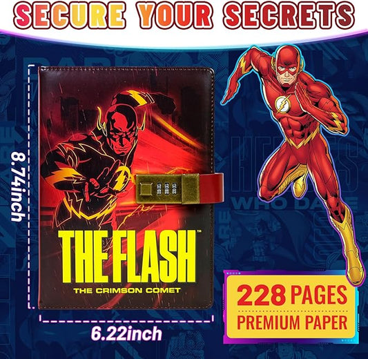 Superhero Diary with Lock for Boys – Comic-Inspired PU Leather Notebook Journal with Lock 228 Pages – Locked Diary Planner Organizer for Boys, Girls, Teens, Fans, School or Gift Use