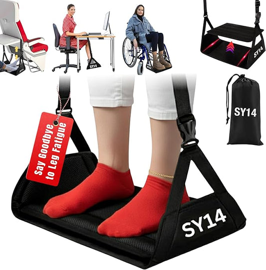 Premium Airplane Foot Hammock – Foot Hanger For Flights Portable Foot Rest For Air Travel Leg Rest For Airplane Travel Under Desk Foot Hammock for travel Gift Men Women Wheelchair footrest replacement