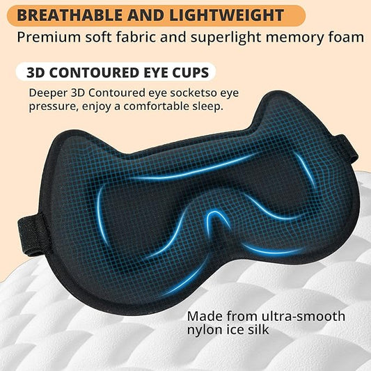 3D Kids Sleep Eye Mask: 3D Contoured Cup Sleeping Masks, Blindfold Sleep Eye Cover with Adjustable Strap, Memory Foam Lightweight Night Eyeshade for Boys Girls Teens (Orange)