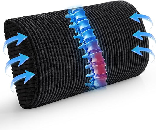 HIGOGOGO Lumbar Support Pillow for Recliner Chair/Accent Chair/Couch, Memory Foam Back Support Cushion for Elderly, Recliner Cushions for Back Rest, Pain Relief, Reading, Washable Cover, Black