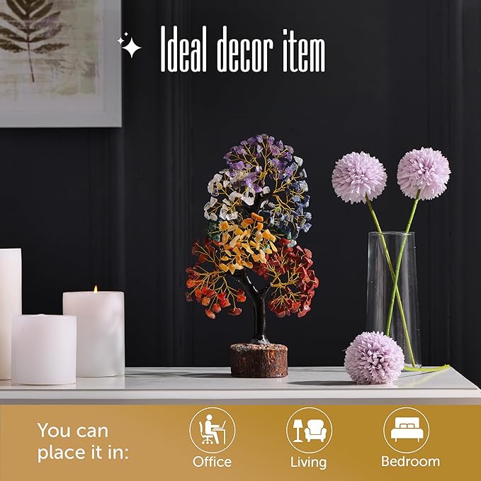 FASHIONZAADI 7 Chakra Tree of Life, Crystals and Healing Stones, Birthday Gifts for Women - Crystal Tree for Positive Energy, Home Office Decor, Spiritual Gifts for Women