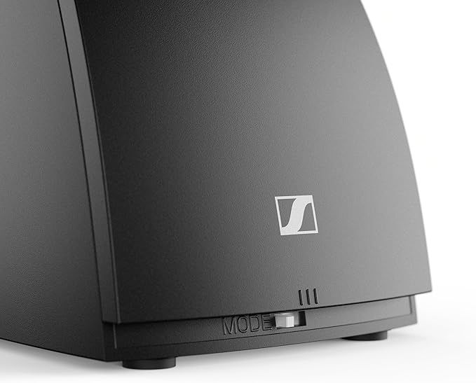 Sennheiser RS 120-W On-Ear Wireless Headphones for Crystal-clear TV Listening with 3 Sound Modes, Lightweight Design, Easy Volume Control, 60 m Range and Convenient Transmitter/Charger Combo - Black