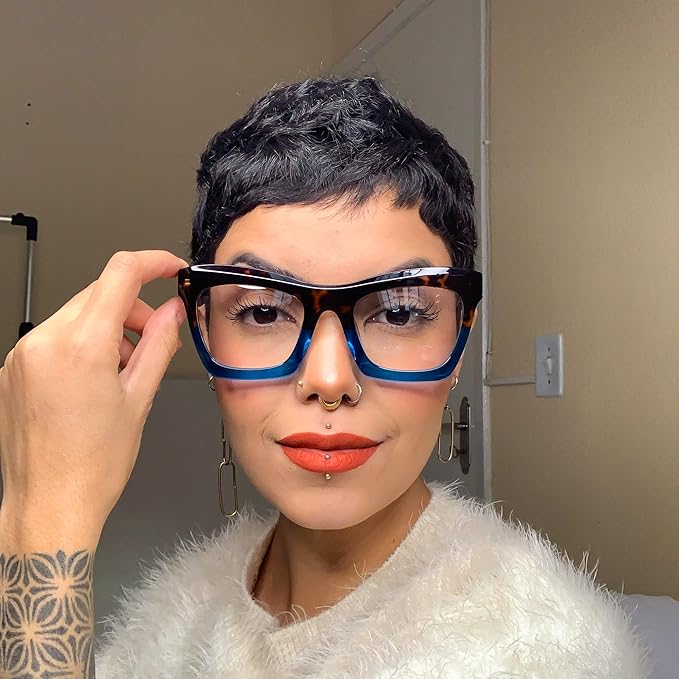 VOOGLAM Stylish Rectangle Blue Light Blocking Glasses for Women Anti Eyestrain Dry Eyes Eyewear Sienna