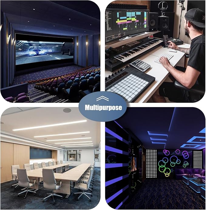 100 Pack Acoustic Foam Panels, Premium Sound Proof Foam Panels Black, Soundproof Wall Panels,High Density Acoustic Panels,Sound Absorbing for Studio Office Home, 12 x 12x 1Inch