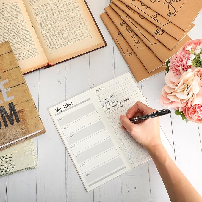 Qilery 30 Pcs Open House Gifts Bulk Habit Tracker Planner Bulk 2025 Pocket Calendars to Do List Weekly Goals Notepads for Employee Appreciation Housekeeping Teacher Welcome Gifts(Inspirational)