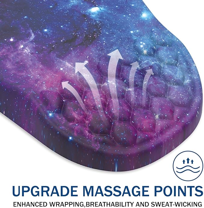 Ergonomic Mouse Pad Wrist Support, with Memory Foam & Non-Slip PU Base, Comfortable Massage Design Mouse Pad Relieve Wrist Fatigue&Pain, Suitable for Computer, Office and Home(05Starry Sky)