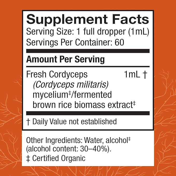 Host Defense Cordyceps Extract - Immune & Energy Support Supplement - Kidney Health Supplement with Cordyceps - Fitness Support to Aid Oxygen Uptake - 2 fl oz (60 Servings)*