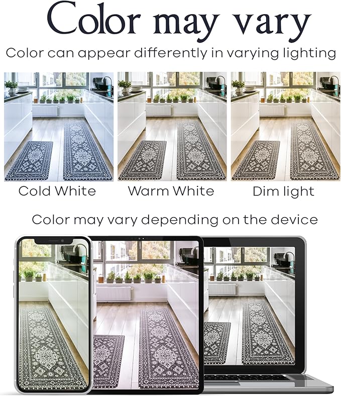 Anti-Fatigue Kitchen Mat Set – 2-Piece Memory Foam Cushioned Mats for Standing – Lava, 18×30 & 18×60, 0.4 in Thick, Waterproof, Non-Slip – Homergy