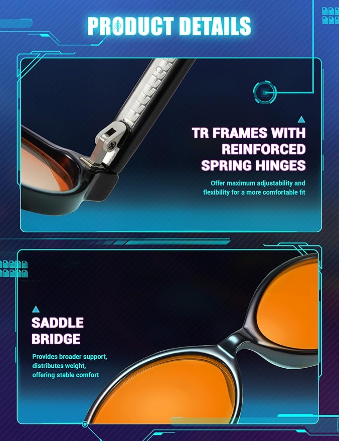 TIJN Olisa Blue Light Blocking Glasses for Women Men,Oval Glasses Frame Bluelight Glasses for Gaming/Computer/Screen