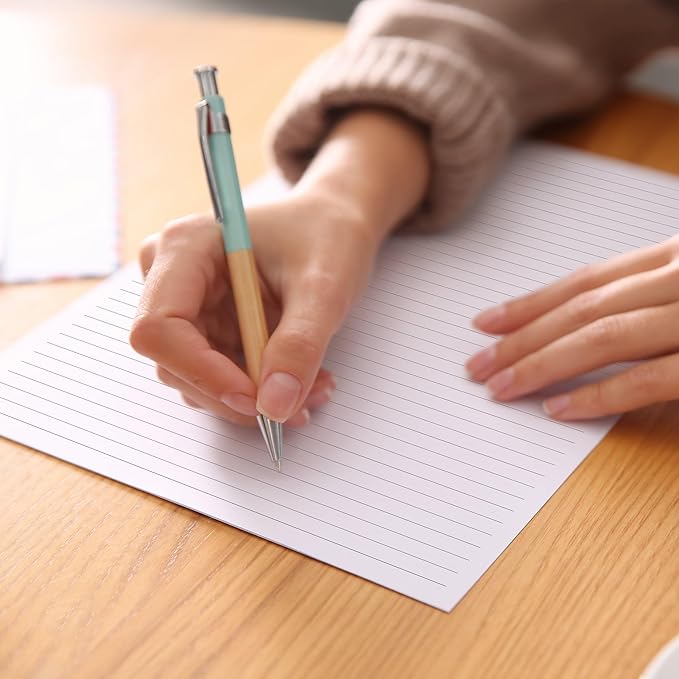 Lined Loose Leaf Paper, 160 GSM Thickness, 160 Sheets/320 Pages, Letter Size (8.5 x 11 inch), 7 mm College-Ruled Spacing, Note-Taking, Calligraphy, Binder Filling, Journaling, White, Unpunched Refill