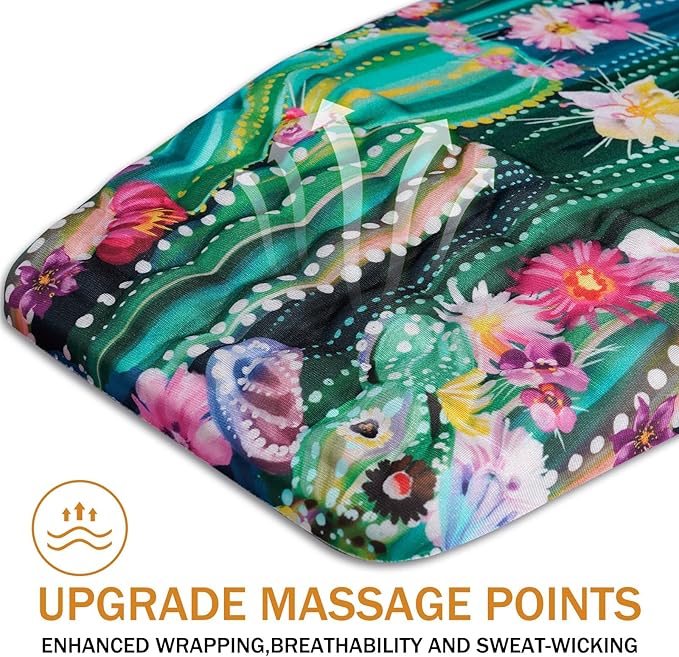 Ergonomic Mouse Pad Wrist Support,Upgrade Mousepad with Massage Design,Non-Slip PU Base Desktop Mouse Pads for Pain Relief, Computer, Office & Home,12 x 8 in（F-Abstract Cactus）