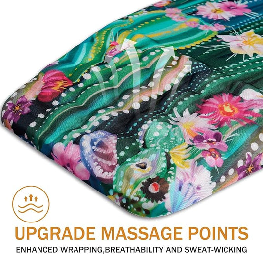 Ergonomic Mouse Pad Wrist Support,Upgrade Mousepad with Massage Design,Non-Slip PU Base Desktop Mouse Pads for Pain Relief, Computer, Office & Home,12 x 8 in（F-Abstract Cactus）