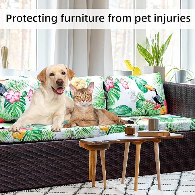 8Pcs Stretch Patio Cushion Covers Outdoor Cushion Covers,for Outdoor Couch Cushion Covers Replacement,Outdoor Sofa Covers Patio Slipcovers Couch Cover,Washable Furniture Cover(Pelican, Cover Only)