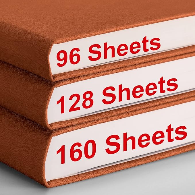 AHGXG College Ruled/Lined Notebook - 320 Numbered Pages B5 Lined Journal, 100gsm Thick Paper, Faux Leather Softcover, Inner Pocket, 7.6'' X 10''-Brown