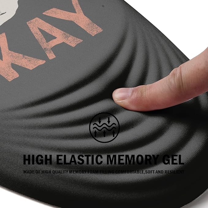 Ergonomic Mouse Pad with Wrist Rest Support,Mousepad Relief Carpal Tunnel Pain, Entire Memory Foam Mouse Pad with Non-Slip PU Base, Wireless Mouse Pad,Human Skeleton Skull