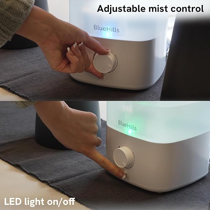 BlueHills Premium 5000 ML XL Essential Oil Diffuser Humidifier Large Room Huge Coverage Area 5 Liter Big Capacity High Mist Output 100 Hours Long Run Time Aroma Diffuser White G501