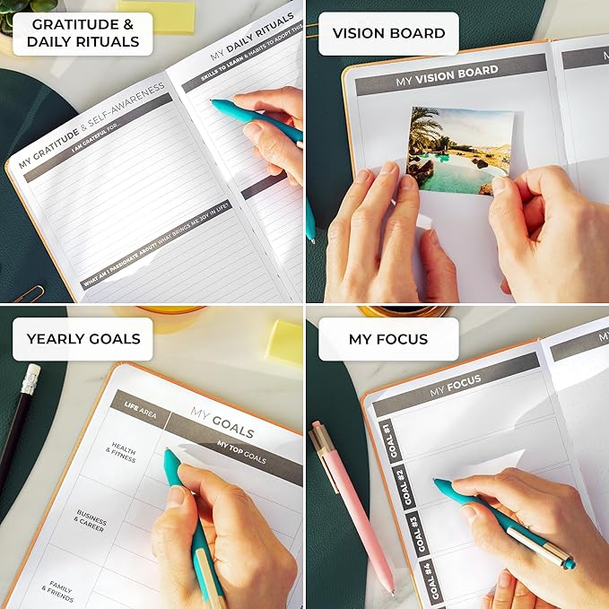 Clever Fox Daily Planner – Undated Planning Notebook with Hourly Schedule & To-Do List – Personal Day Task & Work Organizer, 6 Months (Orange)