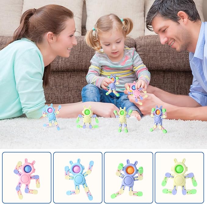 Transformable Fidget Spinners 24 Pcs Rabbit Toys for Kids Birthday Gifts Party Favors and Adults Stress Relief Sensory Toys for Boys and Girls Fingertip Gyros for ADHD Autism for Kids Gifts