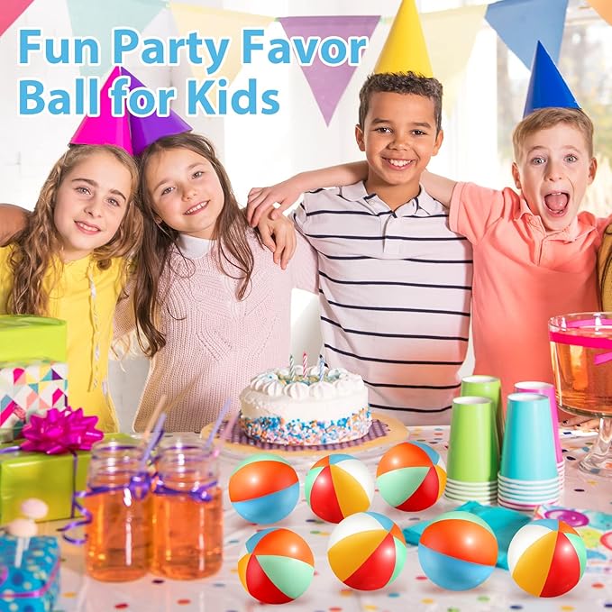 Hungdao 50 Pcs Beach Stress Balls 2.5 Inch Mini Beach Ball Stress Ball Relief Stress Ball Swimming Pool Game Toy Foam Sports Ball with Storage Bag for School Carnival Reward Birthday Party (Rainbow)