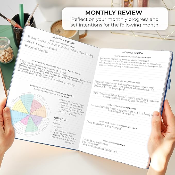 Clever Fox Planner PRO Schedule – Undated Weekly & Monthly Life Planner with Time Slots, Appointment Book & Daily Organizer, A4 (Dark Blue)