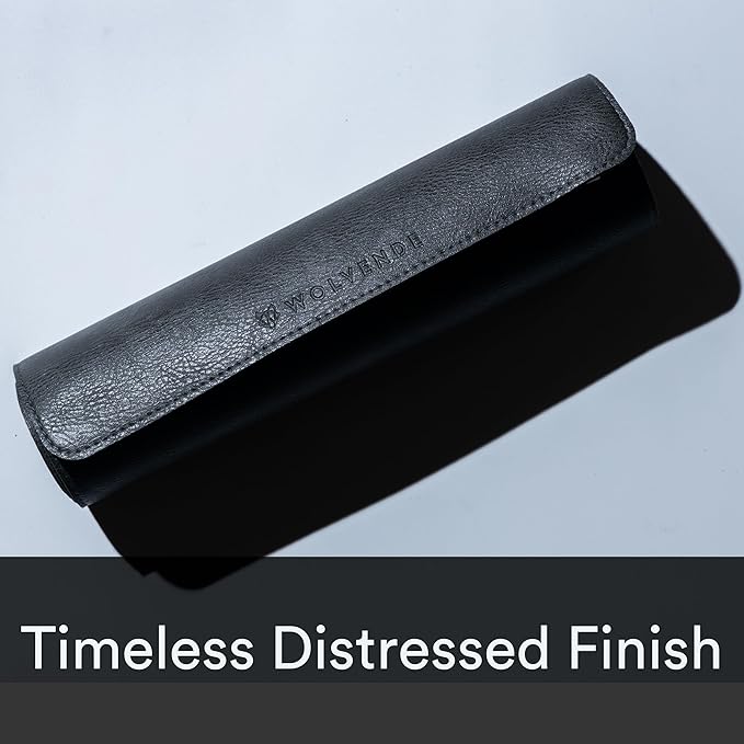 Premium Distressed Faux Vegan Leather Desk Mat | Multifunctional Desk Pad for Home Office | (Black/Grey, 12" x 36")