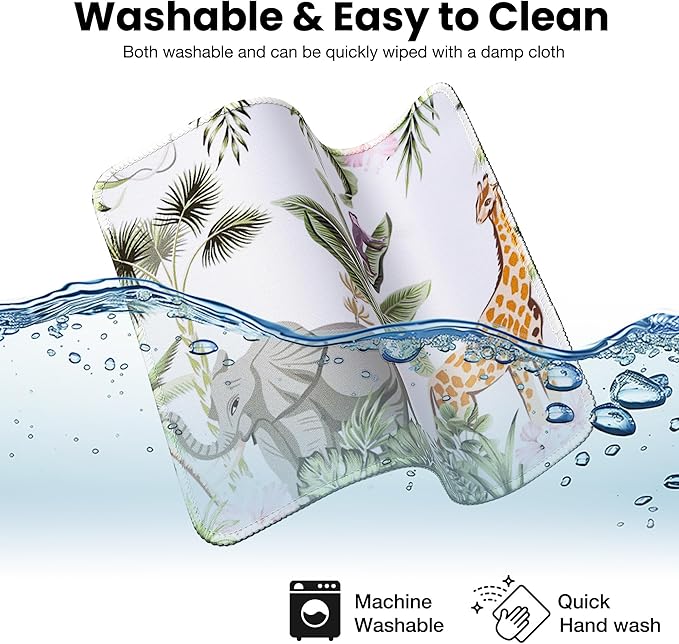 ALOANES Waterproof Mouse Pad with Stitched Edge, Premium-Textured Mouse Mat, Non-Slip Rubber Base Mousepad for Laptop, Computer & PC, Desk Mat for Gamer, Office & Home, Zoo