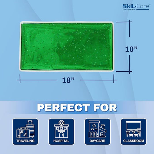 Skil-Care Weighted Rectangular Lap Pad Green Gel, 5lbs - Vinyl Covered, Heat Sealed, Calming Sensory Aid, Wipe Clean, Stimulates User, 914506