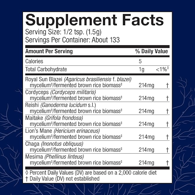 Host Defense Stamets 7 Mushroom Powder - 7 Species Blend - Mushroom Supplement for Immune Support with Royal Sun Blazei, Cordyceps, Reishi, Maitake, Lion's Mane, Chaga & Mesima - 7 oz (133 Servings)*