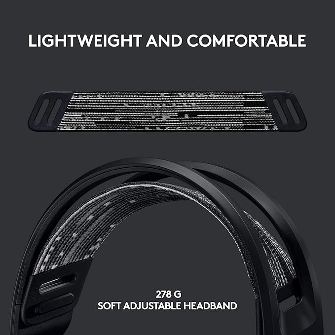 Logitech G733 Lightspeed Wireless Gaming Headset, Suspension Headband, Lightsync RGB, Blue VO!CE Mic, PRO-G Audio – Black, Gaming Headset Wireless, PC, PS5, PS4, Switch Compatible