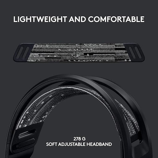 Logitech G733 Lightspeed Wireless Gaming Headset, Suspension Headband, Lightsync RGB, Blue VO!CE Mic, PRO-G Audio – Black, Gaming Headset Wireless, PC, PS5, PS4, Switch Compatible