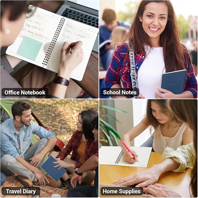 EUSOAR Students Ruled Spiral Notebook, A5 1pack 5.5"x8.3" 160 Pages Hardcover Lined Travel Writing Notebooks Journal, Memo Notepad Sketchbook, Students Office Business Diary Ruled Book Journal