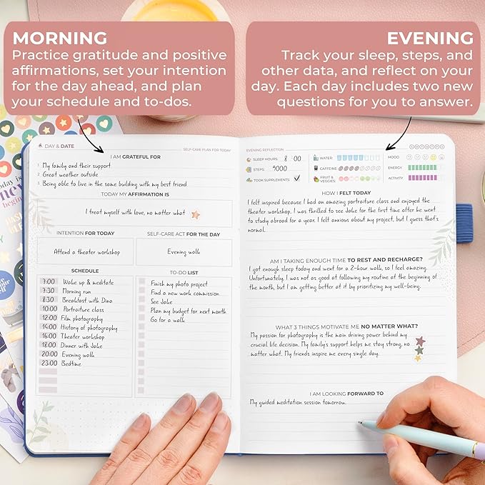 Clever Fox Self-Care Journal Premium – Daily Gratitude & Mental Health Notebook for Women – Reflection & Personal Development Journal (Mystic Blue)