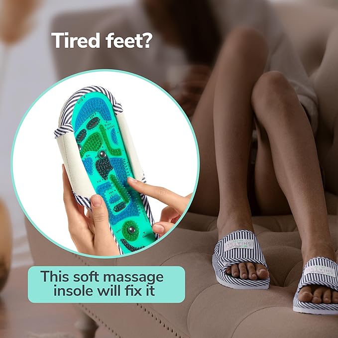 Acupressure Massage Slippers for Plantar Fasciitis & Neuropathy Relief – Reflexology Massager Sandals, Ideal Gift for Men & Women, Stress & Tension, Pain Management for Foot Health