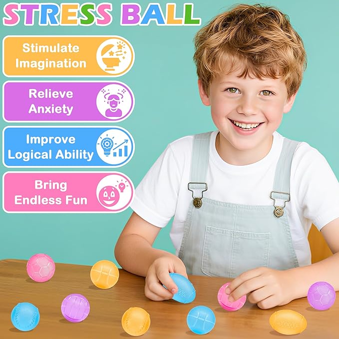 10pcs Squishy Stress Balls Stress Relief Toys Ball Slow Rising Sugar Balls for Adults Kids Anxiety Relief Classroom Prizes，Random Color