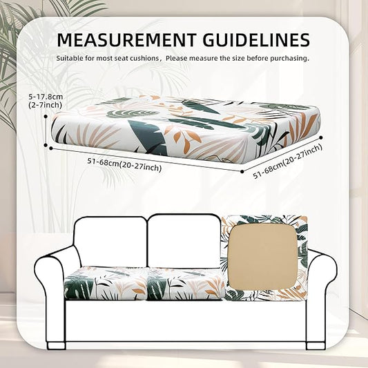 8Pcs Stretch Patio Cushion Covers,Outdoor Couch Covers Replacement,Outdoor Couch & Sofa Slipcovers,for Patio Furniture Cushion Covers,Washable Reusable Furniture Protector(coconut trees,Cover Only)