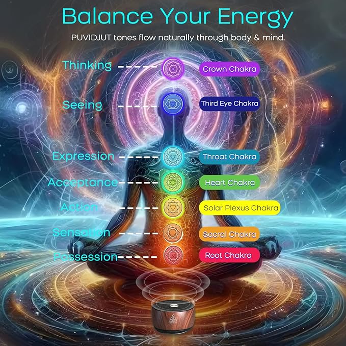 Sound Frequency Machine,Meditation Generator Instrument,Tone Device Tools - Solfeggio Frequencies Bath for Yoga, Mindfulness, Vibration System of Chakra Balancing, 5 Tones, 3 Timers