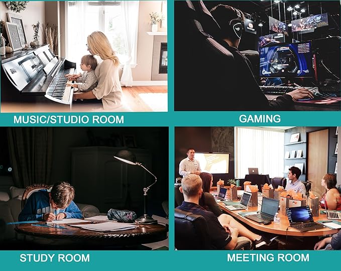 24 Pack Acoustic Foam Panels,2" x 12" x 12"Fireproof Soundproof Foam Sound Absorbing Noise Cancelling Panels for Recording Studios, Home, Offices Walls Ceiling（12 blue+12 black）