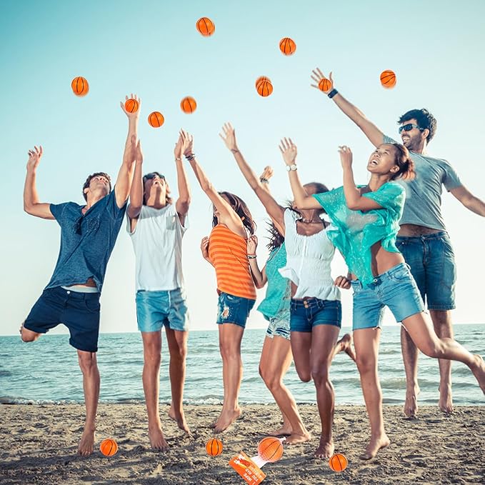 LiYiQ 24Pcs 2.36 Inch Basketball Stress Balls Basketball Party Favors for Kids Basketball Party Decorations Basketball Goodie Bag Stuffers for Kids Classroom Exchange