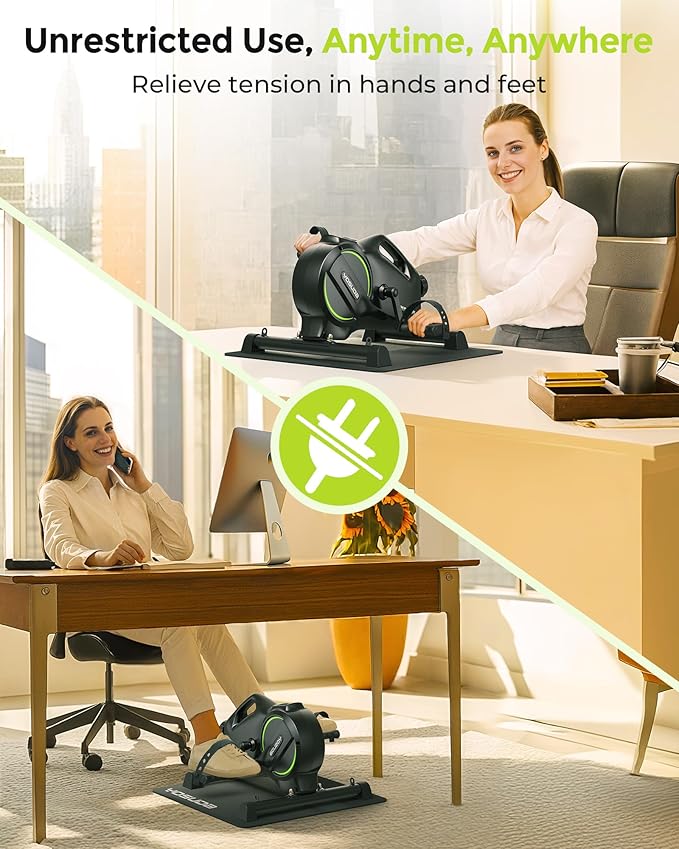 YOSUDA Under Desk Bike Pedal Exerciser - Magnetic Mini Exercise Bike for Arm/Leg Exercise, Desk Pedal Bike for Home/Office Workout