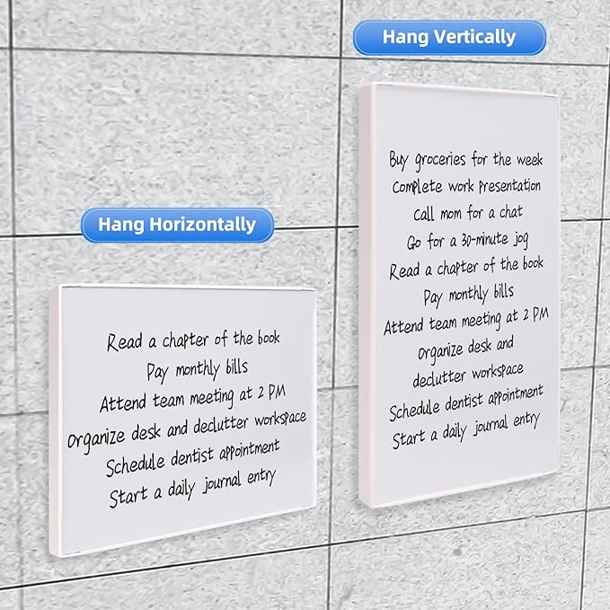 2 pcs Magnetic Dry Erase Board White Board, 8.3'' x 5.8'', Small Stand-Up or Hangable Desktop Dry Erase White Board, Mini Dry Erase Whiteboard Easel for Desk with a Marker