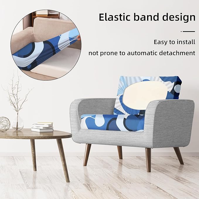 8Pcs Stretch Patio Cushion Covers,for Outdoor Couch Cushion Covers Replacement,Outdoor Sofa Covers Patio Slipcovers Couch Cover,Washable Furniture Cover (Pattern 2, Cover Only)