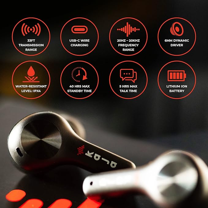 Go-To's Earbuds Wireless Bluetooth with Dual Mics & Touch Control for iPhone & Android - Noise Canceling Earbuds for Gym & Exercise