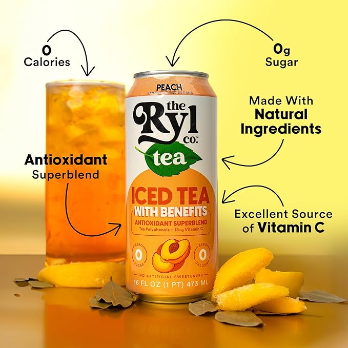 Ryl Iced Tea, Variety Pack, Antioxidant Superblend, No Artificial Ingredients, 16.0 Fl Oz (12-Pack)