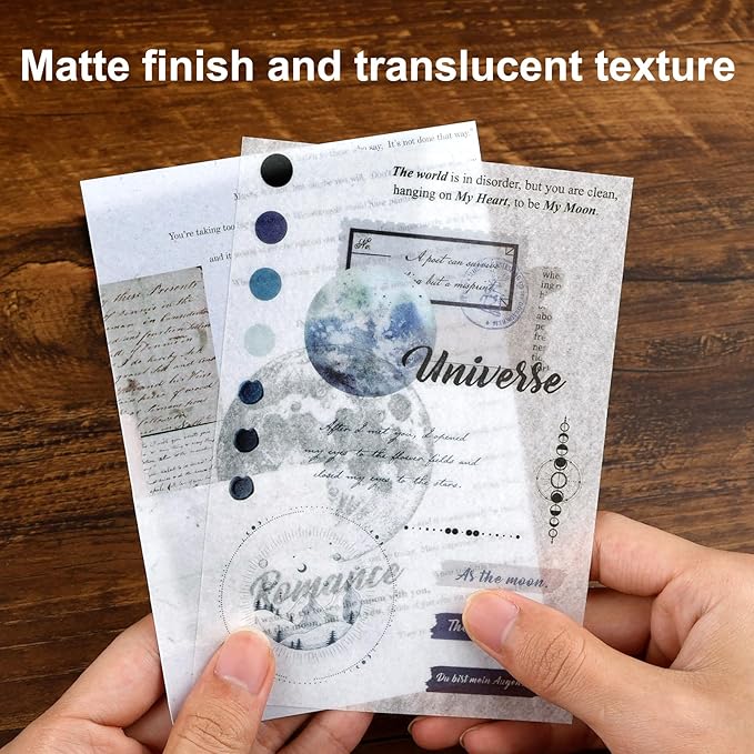 Dizdkizd Celestial Themed Washi Stickers for Journaling, Vintage Ephemera Sticker Book with 180pcs Planet Stickers and 20 Astronomy Scrapbook Papers for Junk Journals Paper Crafting