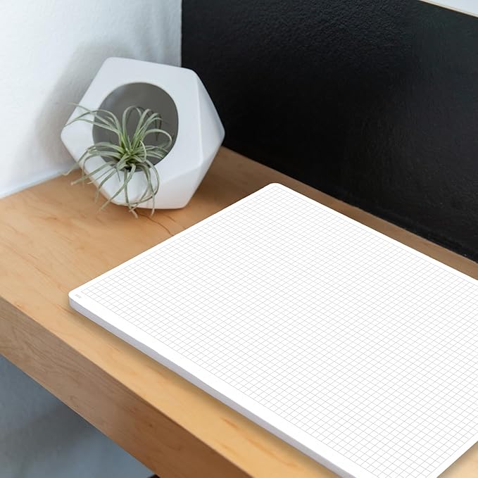 Notsu Graph Notepads 11 x 17 inch | Large Graphing Double Sided Drafting Pads with 1/4" Quad Grid Premium Thick Paper 120gsm