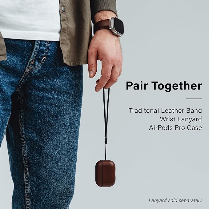 Leather Impact Airpods Pro 2nd Generation Case | Compatible with Airpods Pro Case 2nd Gen | Genuine Leather | MagSafe | Full Drop Protection | Airpod Pro Case (Dark Brown)