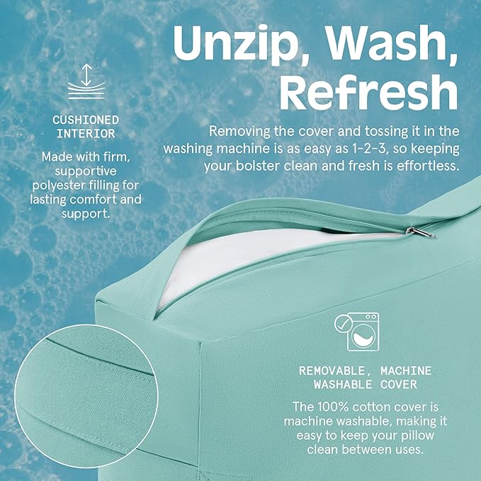 Retrospec Retrospec Sequoia Rectangular Yoga Bolster Pillow - Meditation Cushion for Yoga Practices - Includes Machine Washable 100% Cotton Cover & Durable Carry Handle